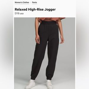 Lulu Lemon Relaxed High Rise Jogger size 8